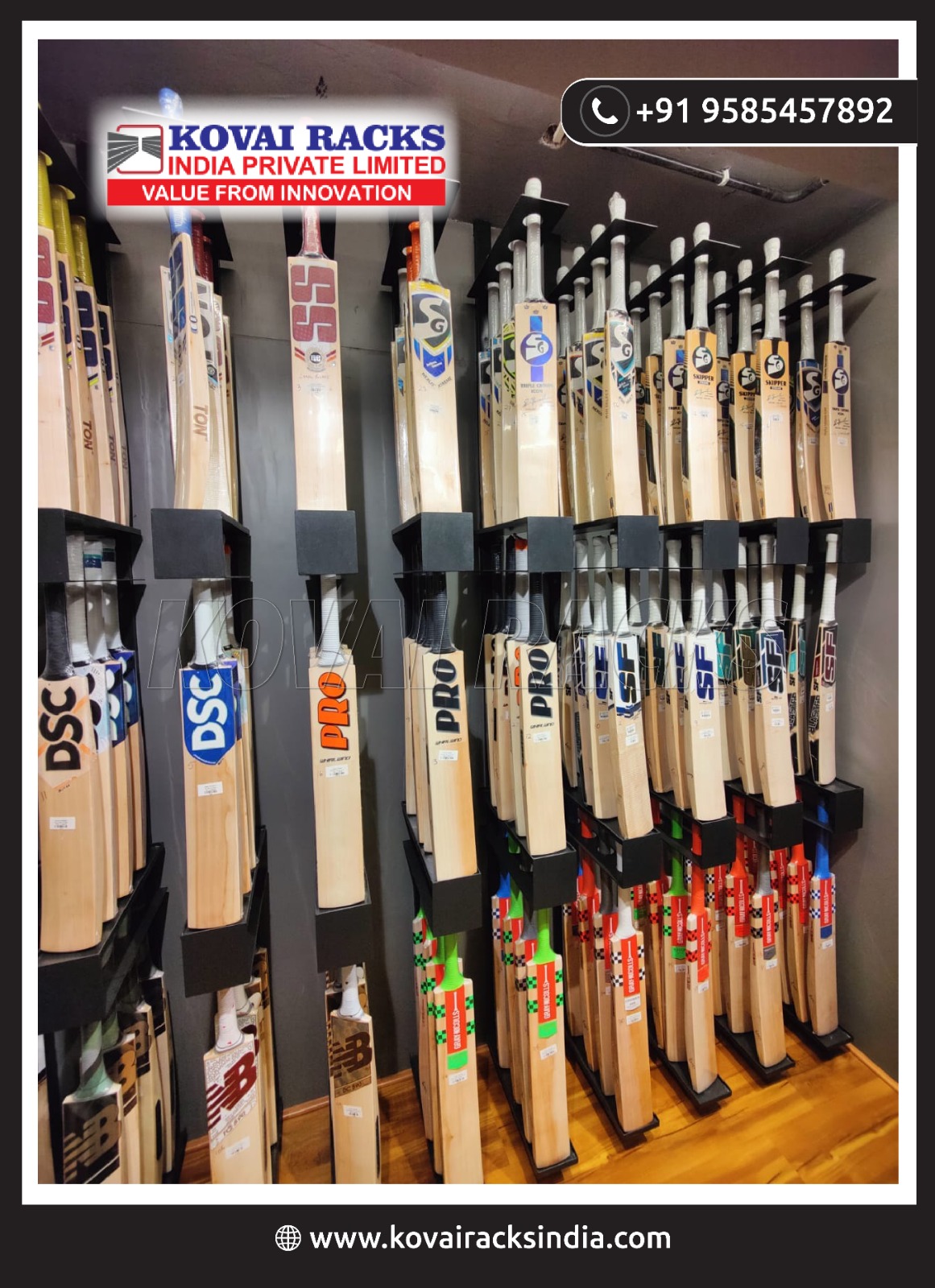 Cricket Bat Display Rack